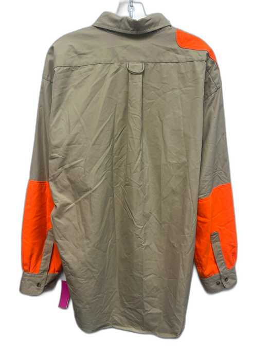 Filson Size XL Beige & Orange Cotton Solid Outdoors Button up Long Sleeve Shirt Beige & Orange / XL