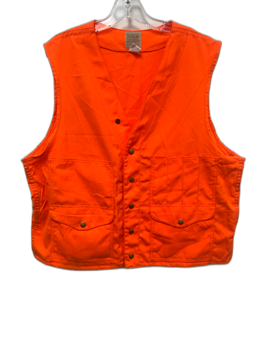 Filson Size 46 Orange Acrylic Buttons Men's Vest Orange / 46