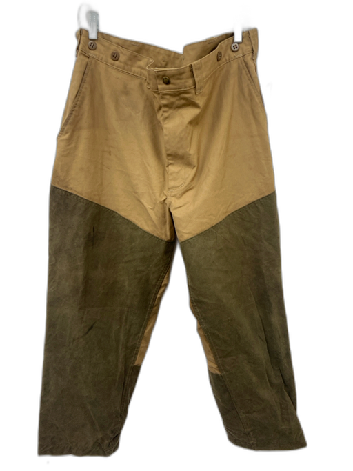Filson Size 38 Beige & Olive Green Cotton Solid Men's Pants Beige & Olive Green / 38