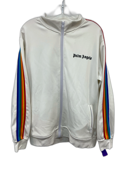 Palm Angels Size XL White & Multi Cotton Zipper Men's Jacket White & Multi / XL