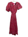 Bardot Size M Mangenta, Blue, Pink Cotton Crew Neck Short Puff Sleeve Dress Mangenta, Blue, Pink / M