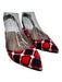 Aquazzura Shoe Size 37 Navy, Red & White Satin Pointed Toe Slingback Shoes Navy, Red & White / 37