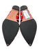 Aquazzura Shoe Size 37 Navy, Red & White Satin Pointed Toe Slingback Shoes Navy, Red & White / 37