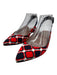 Aquazzura Shoe Size 37 Navy, Red & White Satin Pointed Toe Slingback Shoes Navy, Red & White / 37