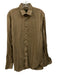 Purdey Size 15.5 Tan & Green Print Cotton Plaid Button Up Long Sleeve Shirt Tan & Green Print / 15.5