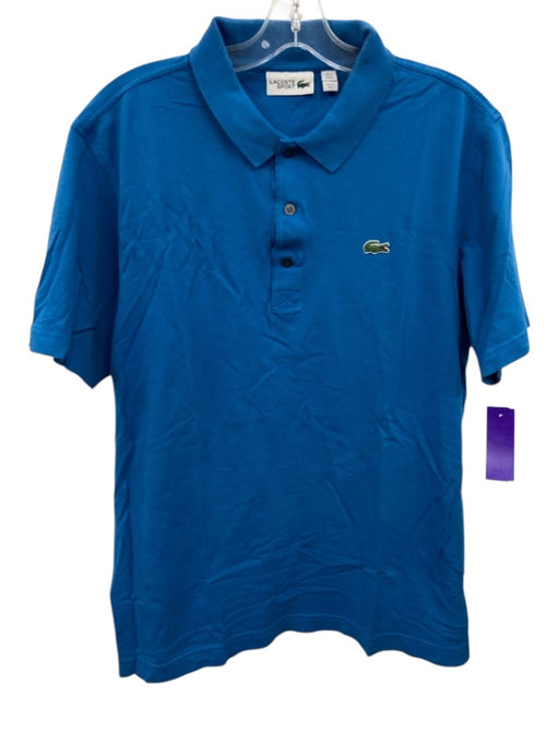 Lacoste Size XL Blue Cotton Solid Polo Men's Short Sleeve Blue / XL