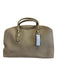 Salvatore Ferragamo Beige Leather Zip Top Side Pockets Top Handle Satchel Bag Beige