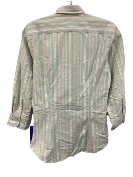Ralph Lauren Size 4 Green & Pink Cotton Striped Long Sleeve Button Up Shirt Top Green & Pink / 4
