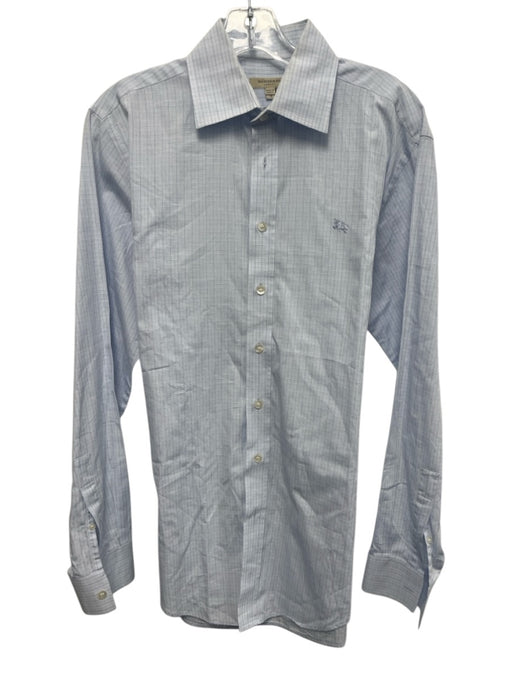 Burberry Size S Blue Cotton Grid Button Up Men's Long Sleeve Shirt Blue / S