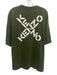 Kenzo Size L Green Cotton Blend logo T shirt Crew Men's Short Sleeve Green / L