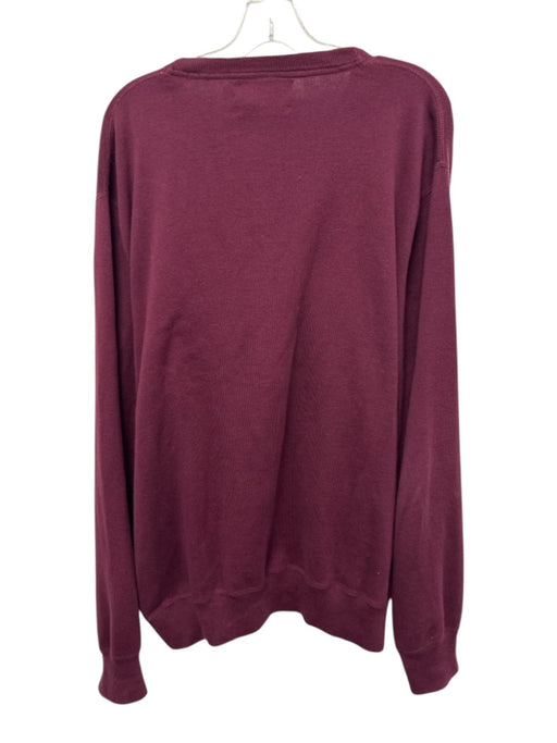 Polo Size XXL Dark Red Cotton Solid Sweatshirt Men's Long Sleeve Shirt Dark Red / XXL