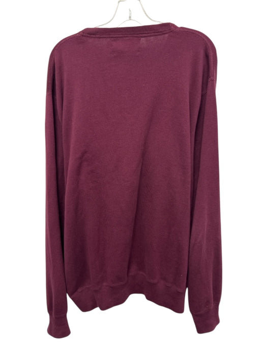 Polo Size XXL Dark Red Cotton Solid Sweatshirt Men's Long Sleeve Shirt Dark Red / XXL