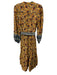 UnTuckit Size S Yellow, Blue & Multi Print Rayon Blend Floral 1/2 Button Dress Yellow, Blue & Multi Print / S