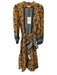 UnTuckit Size S Yellow, Blue & Multi Print Rayon Blend Floral 1/2 Button Dress Yellow, Blue & Multi Print / S