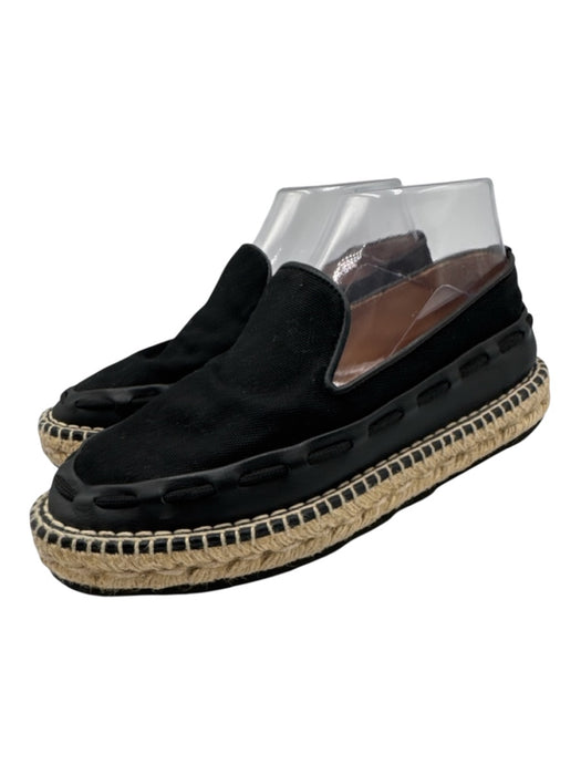 Bottega Veneta Shoe Size 37 Black & Beige Canvas Upper Laced Detail Sneakers Black & Beige / 37