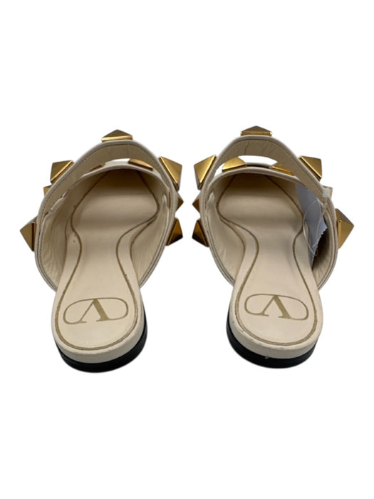 Valentino Garavani Shoe Size 36.5 Cream White Leather Upper Rockstud Flat Mules Cream White / 36.5