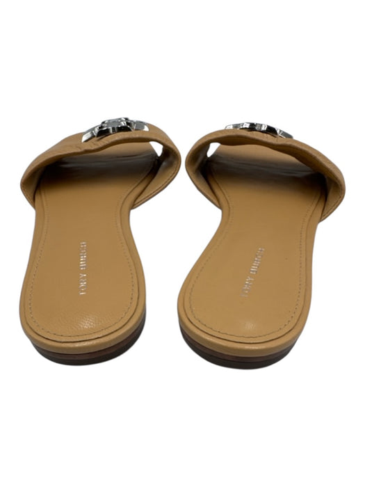 Tory Burch Shoe Size 5.5 Beige Leather Upper Logo Silver Tone Detail Sandals Beige / 5.5