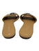 Tory Burch Shoe Size 5.5 Beige Leather Upper Logo Silver Tone Detail Sandals Beige / 5.5