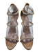 Giuseppe Zanotti Shoe Size 40 Beige & Clear Leather Upper Suede Back Zip Sandals Beige & Clear / 40