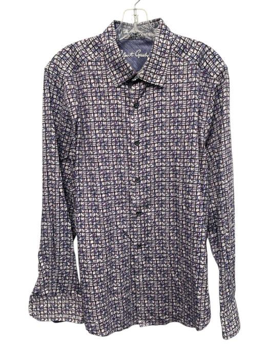Robert Graham Size XL White & Multi Cotton Grid Button Up Long Sleeve Shirt White & Multi / XL