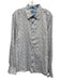Robert Graham Size XL White & Blue Cotton Abstract Button Up Long Sleeve Shirt White & Blue / XL