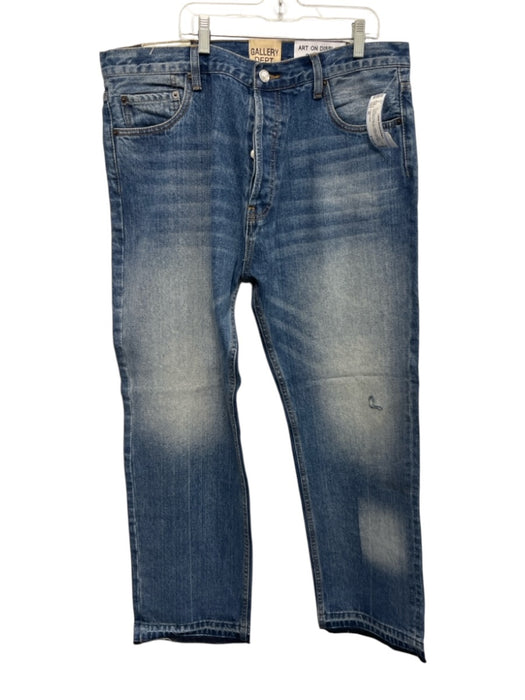 Gallery Dept. Size 36 med light wash Cotton Washed Distressed Straight Pants med light wash / 36