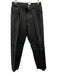 Calvin Klein Size Est 8 Black Leather Button Fly Straight Vintage Pants Black / Est 8