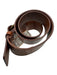 Theory Brown Leather Brass Circle Buckle Belts Brown / Small