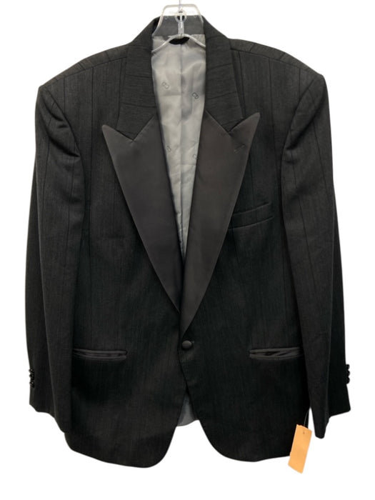 Dior Vintage Gray Wool Blend Striped Dinner Jacket Men's Blazer Gray / 41R