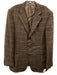 Ermenegildo Zegna Brown & White Alpaca Grid 3 button Men's Blazer Brown & White / 56