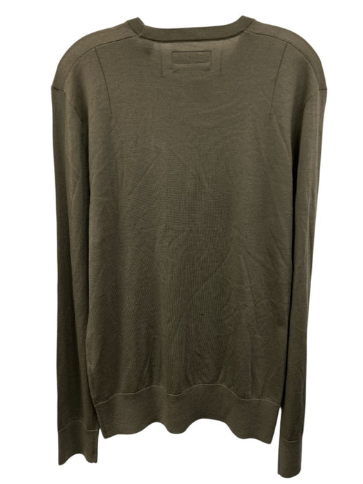 All Saints NWT Size L Olive Green Merino Wool Solid Men's Long Sleeve Shirt Olive Green / L