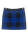 Rag & Bone Size 00 Black & Blue Wool Blend Plaid Zip & Snap Mini Skirt Black & Blue / 00