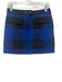 Rag & Bone Size 00 Black & Blue Wool Blend Plaid Zip & Snap Mini Skirt Black & Blue / 00