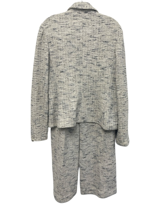 St John Size 12 Cream & Gray Cotton Blend Tweed Ornate buttons Blazer Jacket Cream & Gray / 12