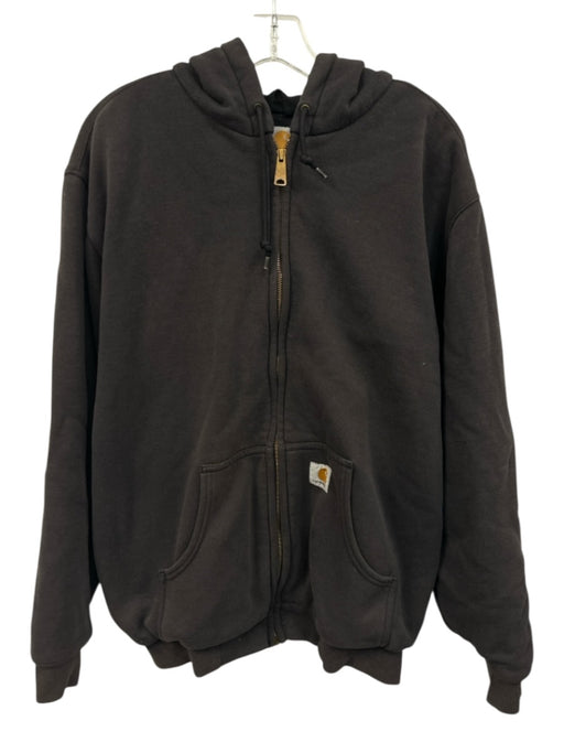Carhartt Size Est XL Black Cotton Blend Solid Hoodie Men's Jacket Black / Est XL