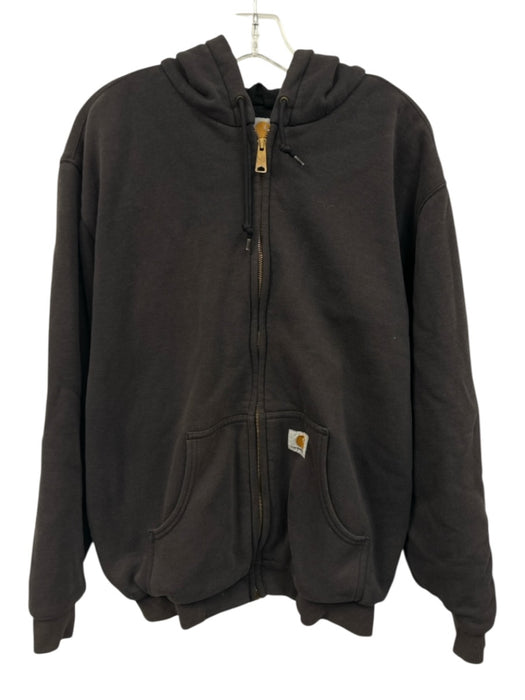 Carhartt Size Est XL Black Cotton Blend Solid Hoodie Men's Jacket Black / Est XL
