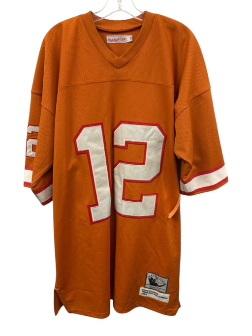 Mitchell & Ness Size 42 Orange Synthetic Mesh Football Jersey Men's Short Sleeve Orange / 42
