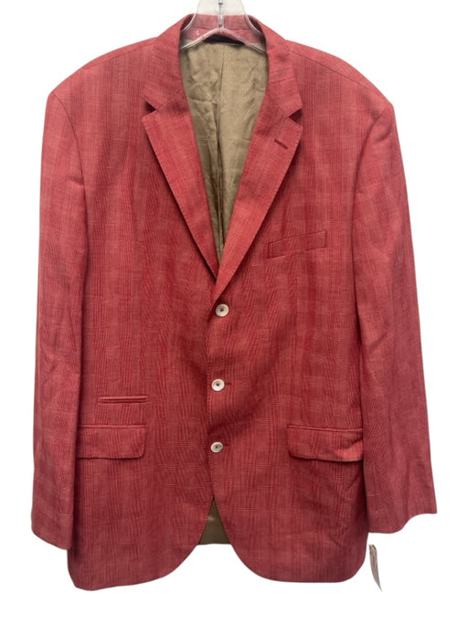 Boss Red Cotton Blend Plaid 2 Button Men's Blazer Red / 44L