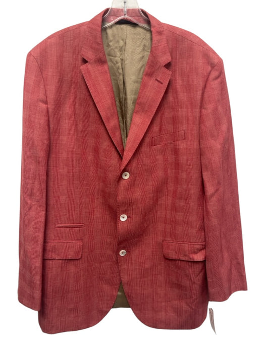 Boss Red Cotton Blend Plaid 2 Button Men's Blazer Red / 44L