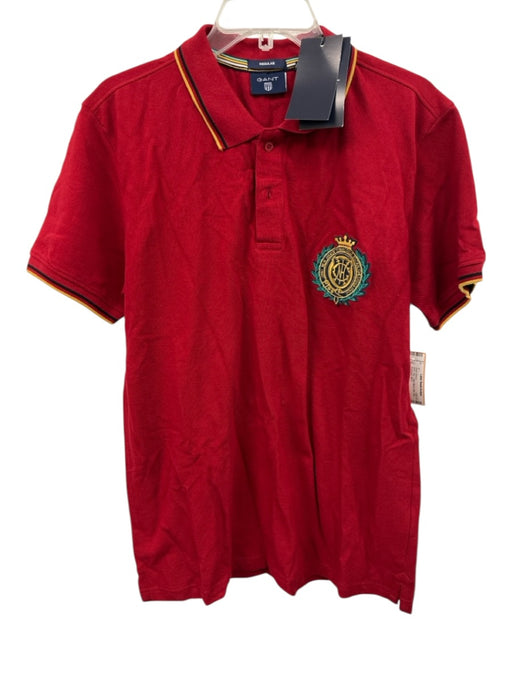Gant NWT Size L Red Cotton Blend Solid Polo Men's Short Sleeve Red / L