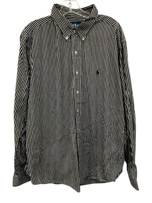 Ralph Lauren Size XXL Black & White Cotton Striped Button Up Long Sleeve Shirt Black & White / XXL
