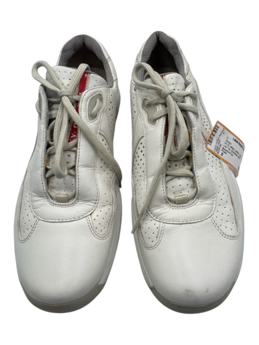 Prada Shoe Size 8 AS IS White Leather Solid Sneaker Men's Shoes White / 8