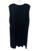 Lafayette 148 Size Large Black Viscose Blend Sleeveless Grid Side Slit Cardigan Black / Large