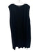 Lafayette 148 Size Large Black Viscose Blend Sleeveless Grid Side Slit Cardigan Black / Large