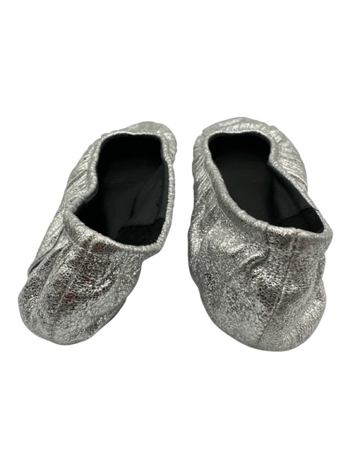 Rebecca Minkoff Shoe Size 6.5 Silver Polyester Blend Round Toe Gathered Flats Silver / 6.5