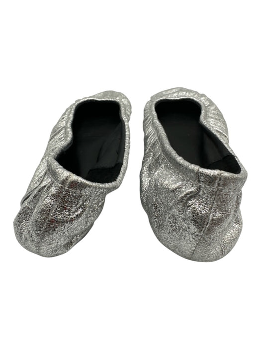 Rebecca Minkoff Shoe Size 6.5 Silver Polyester Blend Round Toe Gathered Flats Silver / 6.5