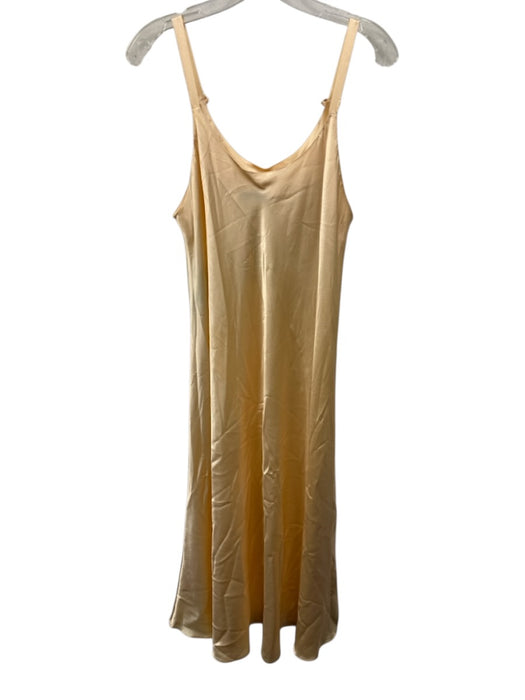 Christian Dior Size L Peach Beige Polyester Satin Sleeveless Dress Peach Beige / L