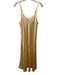 Christian Dior Size L Peach Beige Polyester Satin Sleeveless Dress Peach Beige / L