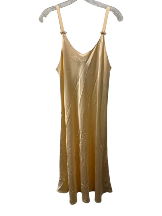 Christian Dior Size L Peach Beige Polyester Satin Sleeveless Dress Peach Beige / L