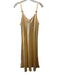 Christian Dior Size L Peach Beige Polyester Satin Sleeveless Dress Peach Beige / L